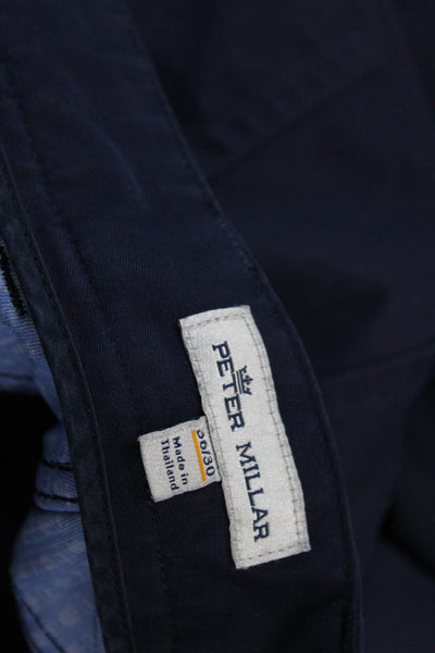 Peter Millar Mens Zip Up Mid Rise Slim Leg Pants Navy Blue Size 36X30