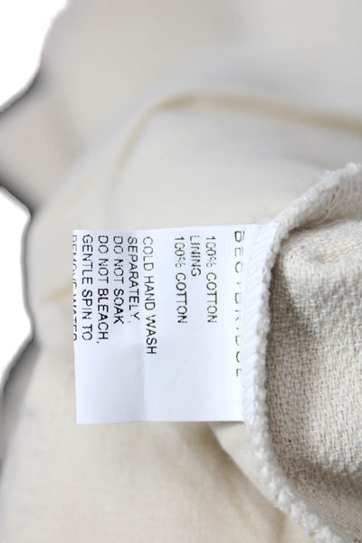 Bec & Bridge Womens Cotton Pleated High-Rise Wide Leg Pants Beige Size 4