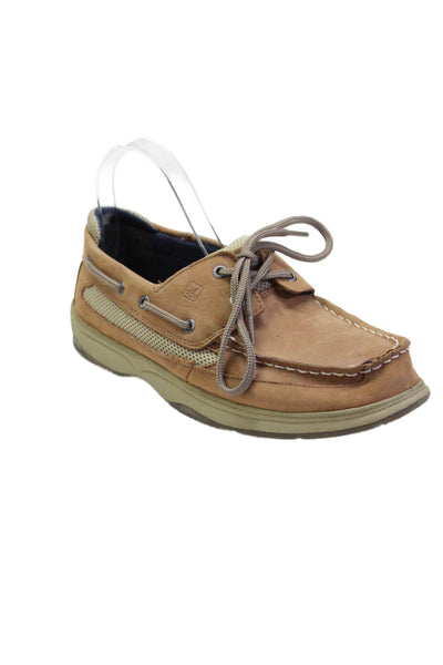 Sperry Men's Lace Up Leather Round Toe Boat Shoes Brown Size 6.5