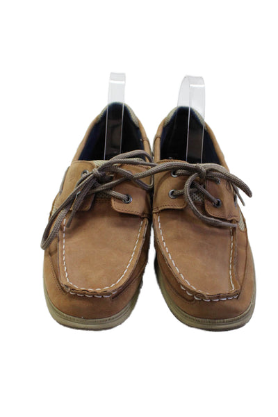 Sperry Men's Lace Up Leather Round Toe Boat Shoes Brown Size 6.5