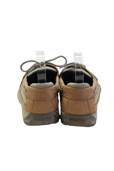 Sperry Men's Lace Up Leather Round Toe Boat Shoes Brown Size 6.5
