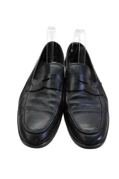 Tods Mens Leather Slip On Loafers Dress Shoes Black Size 9.5