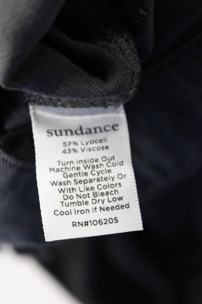 Sundance Womens Collar Button Front Straight Leg Overalls Gray Size XL
