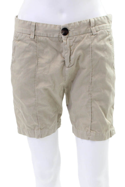Current/Elliott Womens Cotton Zip Button Casual Shorts Khaki Size EUR 26