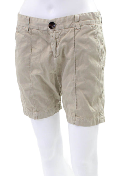 Current/Elliott Womens Cotton Zip Button Casual Shorts Khaki Size EUR 26