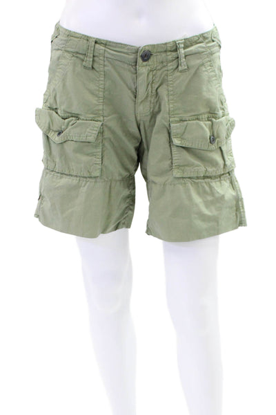 Joie Womens Cotton Zip Button Lined Casual Shorts Green Size 02