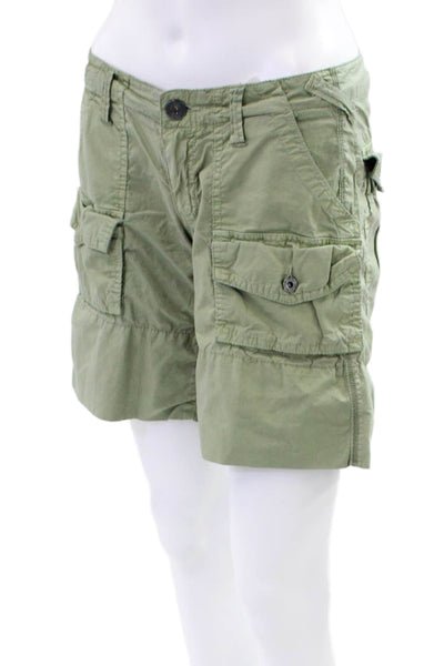 Joie Womens Cotton Zip Button Lined Casual Shorts Green Size 02