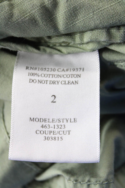 Joie Womens Cotton Zip Button Lined Casual Shorts Green Size 02