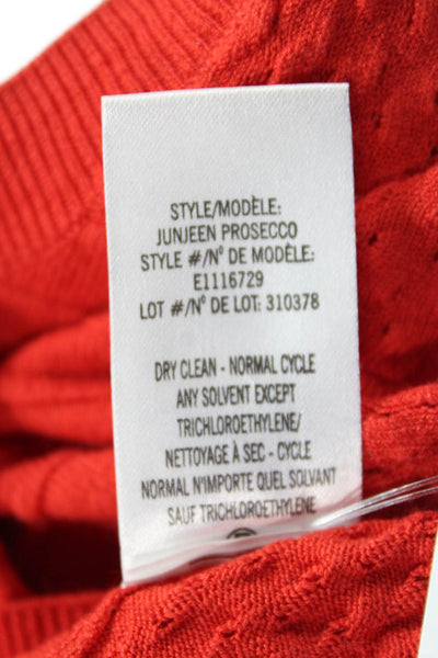 Theory Women's Round Neck Sleeveless Sweater Blouse Red Size M