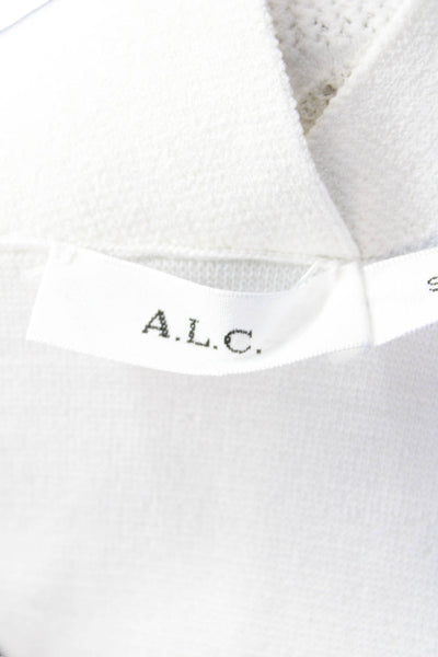 ALC Women's Sleeveless Square Neck Ruffle Tank Top White Size S