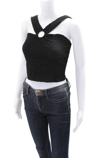 MNG Women's Halter Neck Sleeveless Cropped Top Black Size S