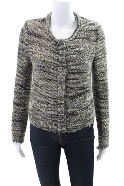 IRO Women's Long Sleeves Button Up Round Neck Jacket Black Size 34