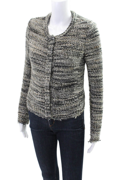 IRO Women's Long Sleeves Button Up Round Neck Jacket Black Size 34