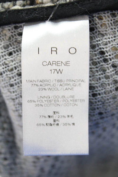 IRO Women's Long Sleeves Button Up Round Neck Jacket Black Size 34