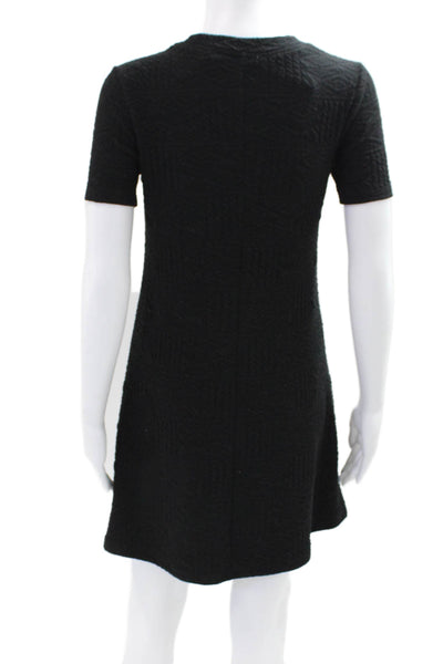 Rag & Bone Women's Short Sleeves Round Neck Mini T-Shirt Dress Black Size S