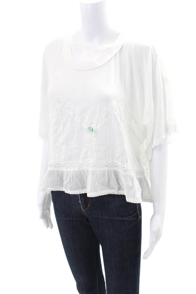 Free People Womens Pullover Blouse White Size M