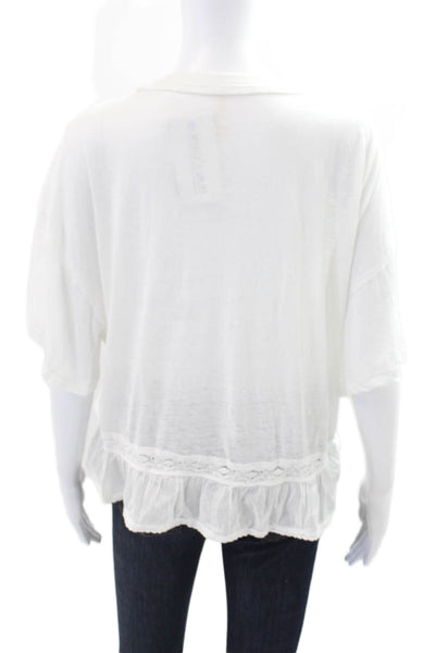 Free People Womens Pullover Blouse White Size M