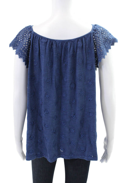 Sundance Womens Sleeveless Blouse Blue Size M