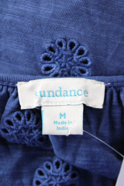 Sundance Womens Sleeveless Blouse Blue Size M