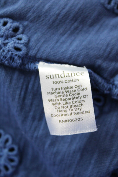 Sundance Womens Sleeveless Blouse Blue Size M