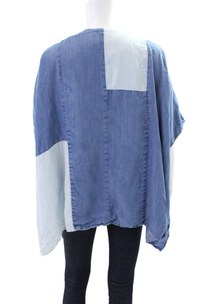 philosophy Womens Open Duster Blouse Blue One Size