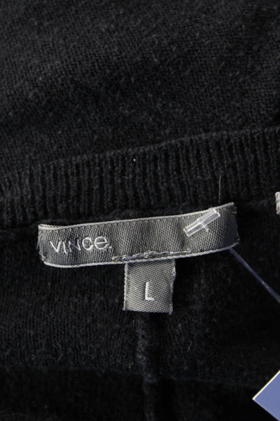 Vince Women's Dolmen's Sleeves Round Neck Pullover Sweater Black Size L