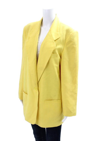 Worthington Women's Long Sleeves Lined One Button Jacket Yellow Size 14