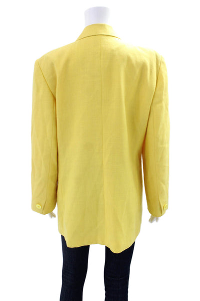 Worthington Women's Long Sleeves Lined One Button Jacket Yellow Size 14