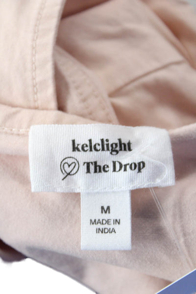 The Drop Women's Long Sleeves Open Front Cropped Jacket Pink Size M