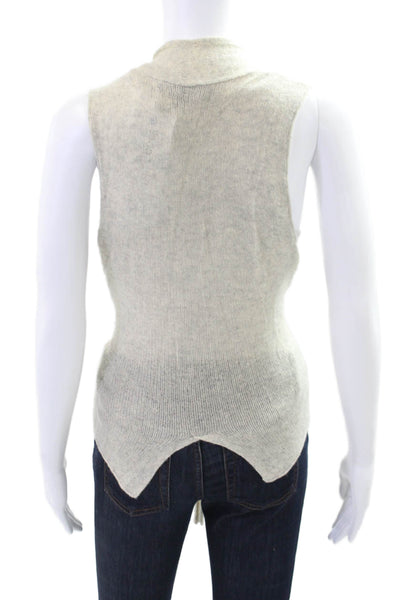 Christopher Fischer Women's V-Neck Sleeveless Tie Front Sweater Gray Size L
