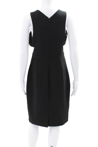 Elizabeth & James Women's V-Neck Sleeveless Cut-Out Midi Dress Black Size 12