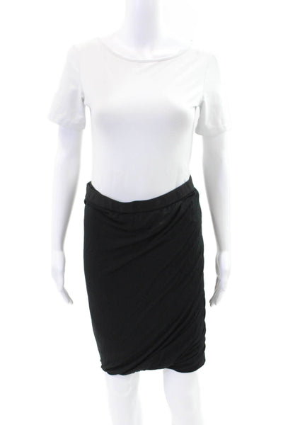 T Alexander Wang Women's Elastic Waist Fitted Mini Skirt Black Size L