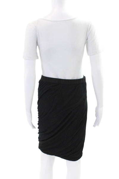 T Alexander Wang Women's Elastic Waist Fitted Mini Skirt Black Size L