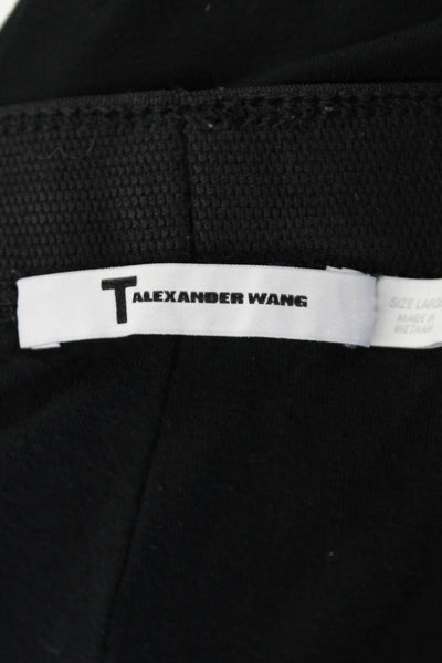 T Alexander Wang Women's Elastic Waist Fitted Mini Skirt Black Size L
