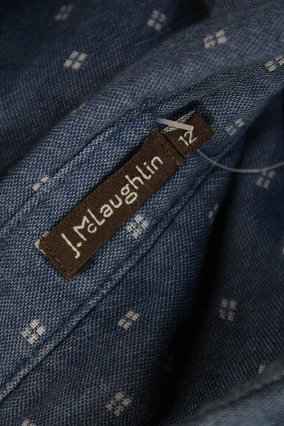J. Mclaughlin Womens Long Sleeves Relax Fit Button Down Shirt Blue Size 12