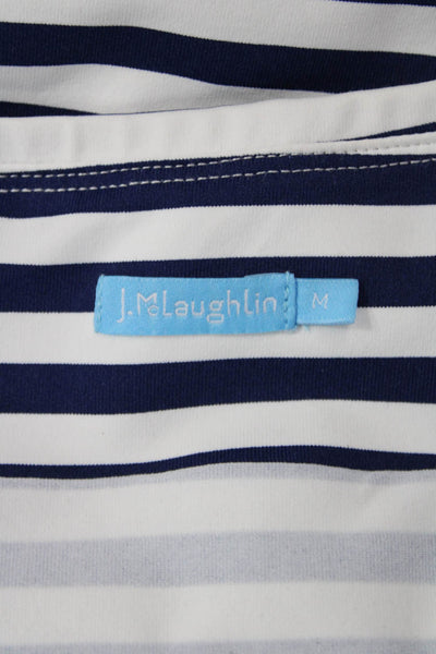 J. Mclaughlin Womens Striped Pull On Body Con Skirt Navy Blue White Size Medium