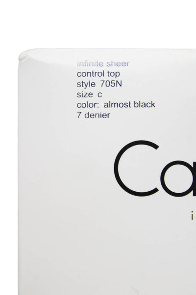Calvin Klein Womens Almost Black Control Top Infinite Sheer Tights Size C