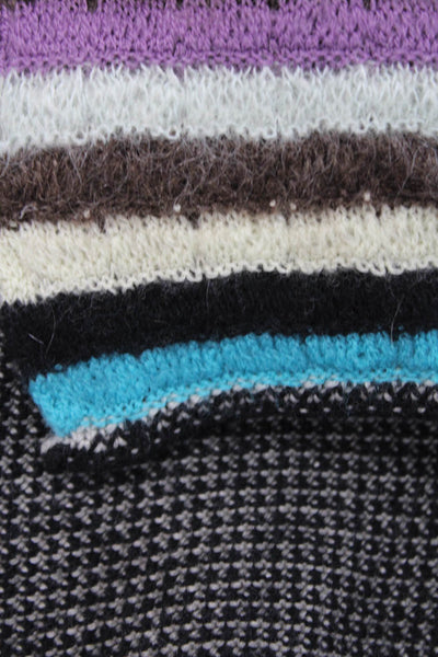 Designer Womens Wool Striped Scarf Size 86" X 6.5"