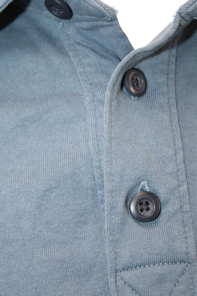 Everlane Mens Short Sleeve Collared Knit Polo Shirt Blue Cotton Size Medium