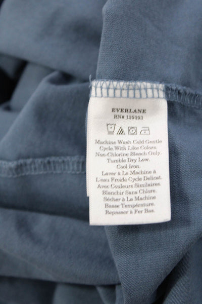 Everlane Mens Short Sleeve Collared Knit Polo Shirt Blue Cotton Size Medium
