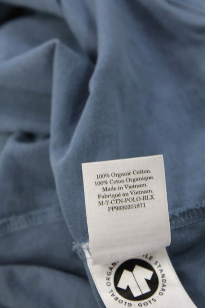 Everlane Mens Short Sleeve Collared Knit Polo Shirt Blue Cotton Size Medium