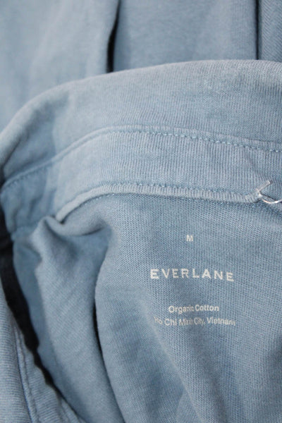 Everlane Mens Short Sleeve Collared Knit Polo Shirt Blue Cotton Size Medium