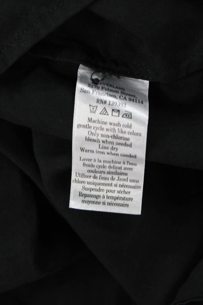 Everlane Womens Button Front Short Sleeve Collared Shirt Gray Cotton Size Medium