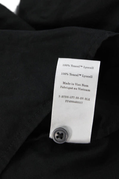 Everlane Womens Button Front Short Sleeve Collared Shirt Gray Cotton Size Medium