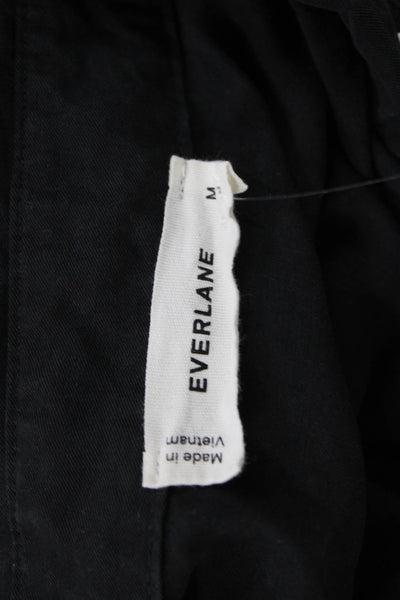 Everlane Womens Button Front Short Sleeve Collared Shirt Gray Cotton Size Medium
