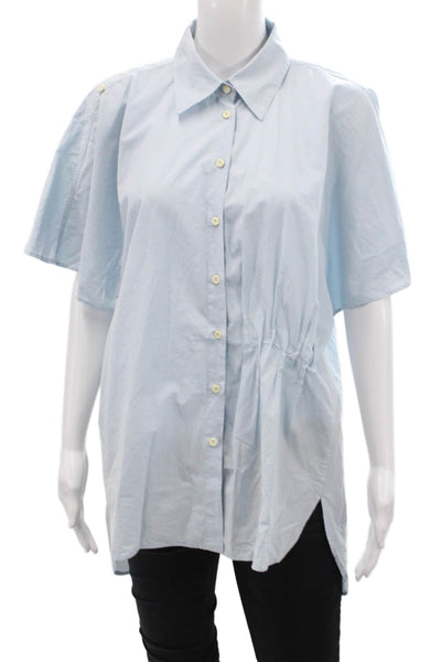 Alysi Womens Button-Down Shirt Blue Size 4