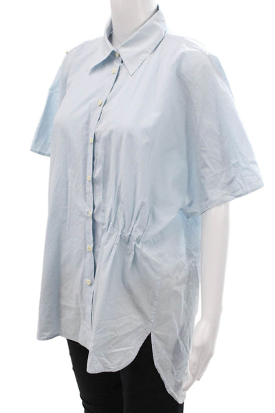 Alysi Womens Button-Down Shirt Blue Size 4