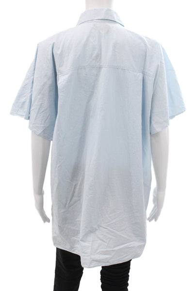 Alysi Womens Button-Down Shirt Blue Size 4