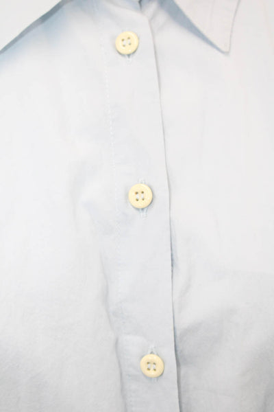 Alysi Womens Button-Down Shirt Blue Size 4