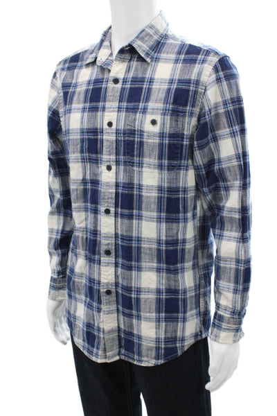 Pendleton Mens Plaid Button-Front Shirt Blue Size M